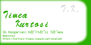 timea kurtosi business card